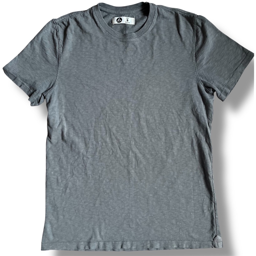 American Giant Mens‎ Cotton Slub Crew Neck T-Shirt Gray Short Sleeve Small USA